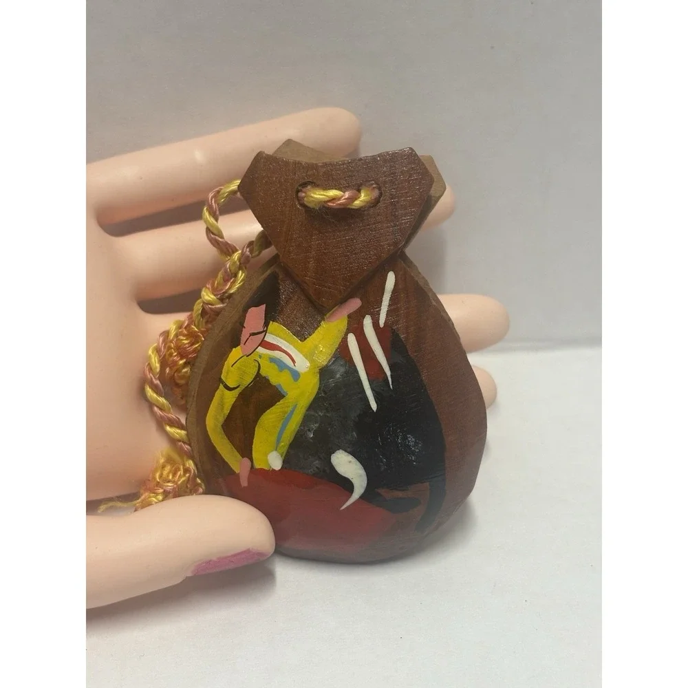 Vintage Castanets  Wooden Percussion rustic‎ Set of  2 Spanish Castanuelas